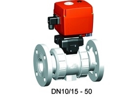 +GF+107型球閥 帶PP支撐法蘭日標(biāo) 電動球閥