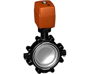 +GF+電動塑料閥門 141型凸耳式蝶閥，24V不帶手動手柄 GF電動蝶閥